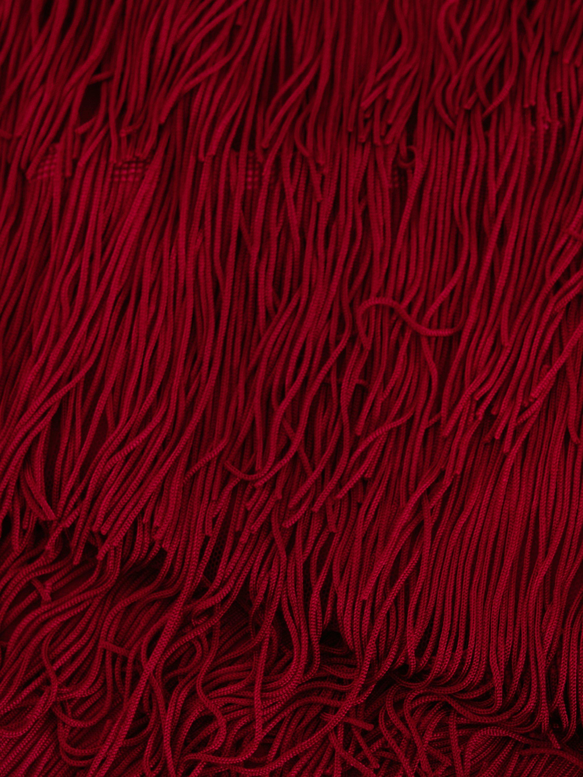 Product image 6 of 10, which shows Phase Eight Otto Fringed Maxi Dress, Dark Red, 6