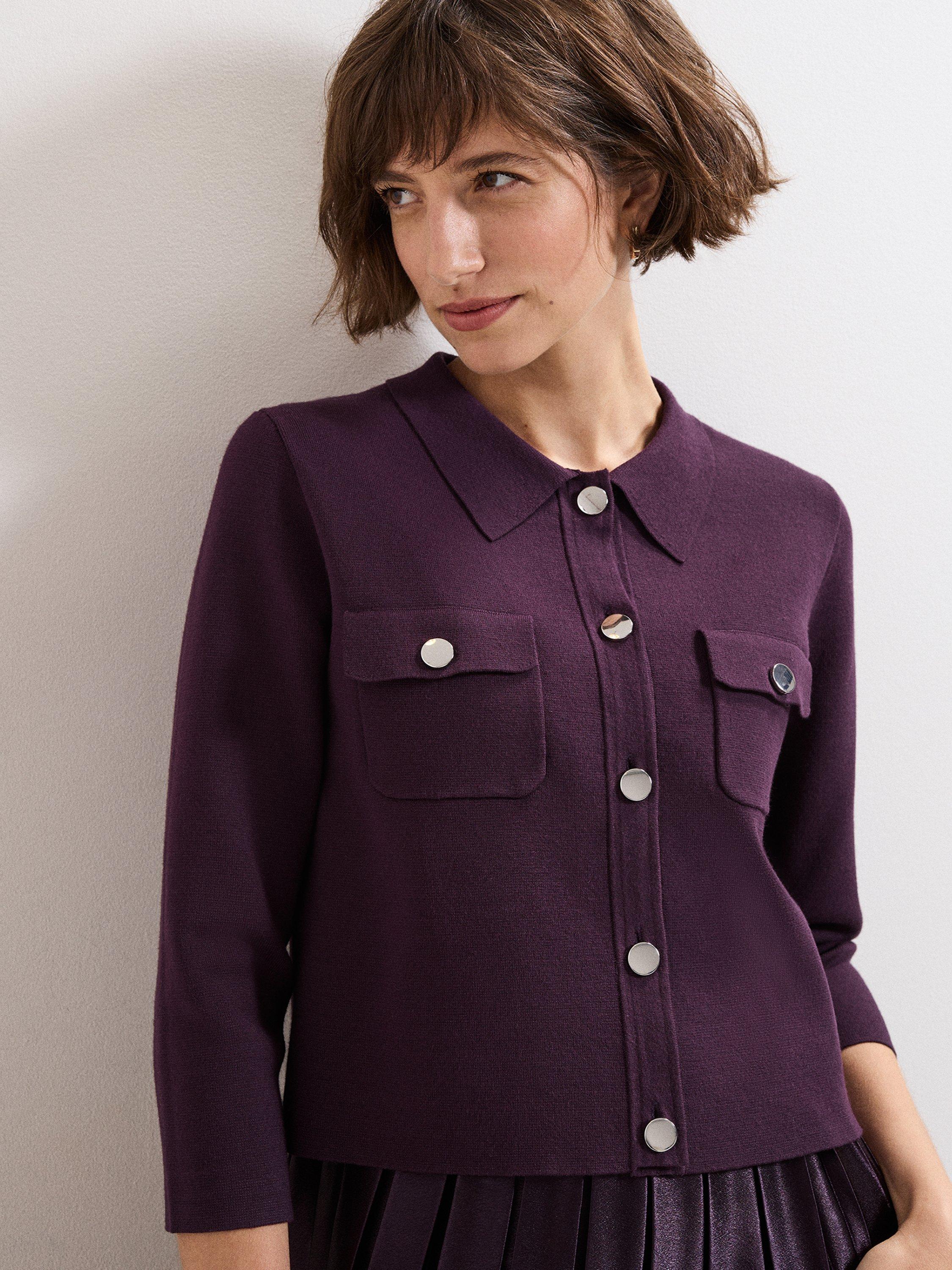 Product image 4 of 9, which shows Phase Eight Penny Split Midi Dress, Purple, 6