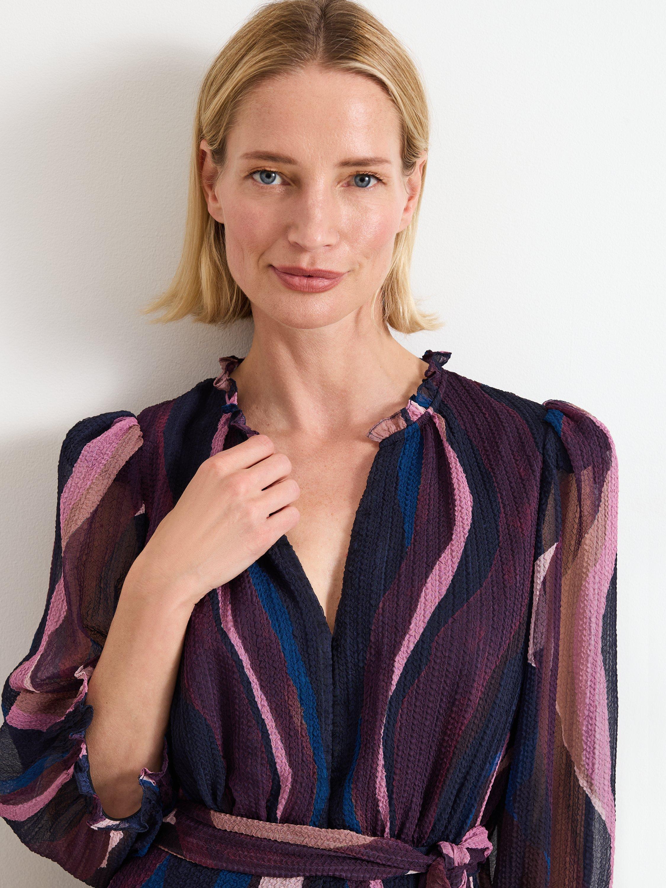 Product image 4 of 8, which shows Phase Eight Petite Carra Abstract Midi Dress, Multi, 18