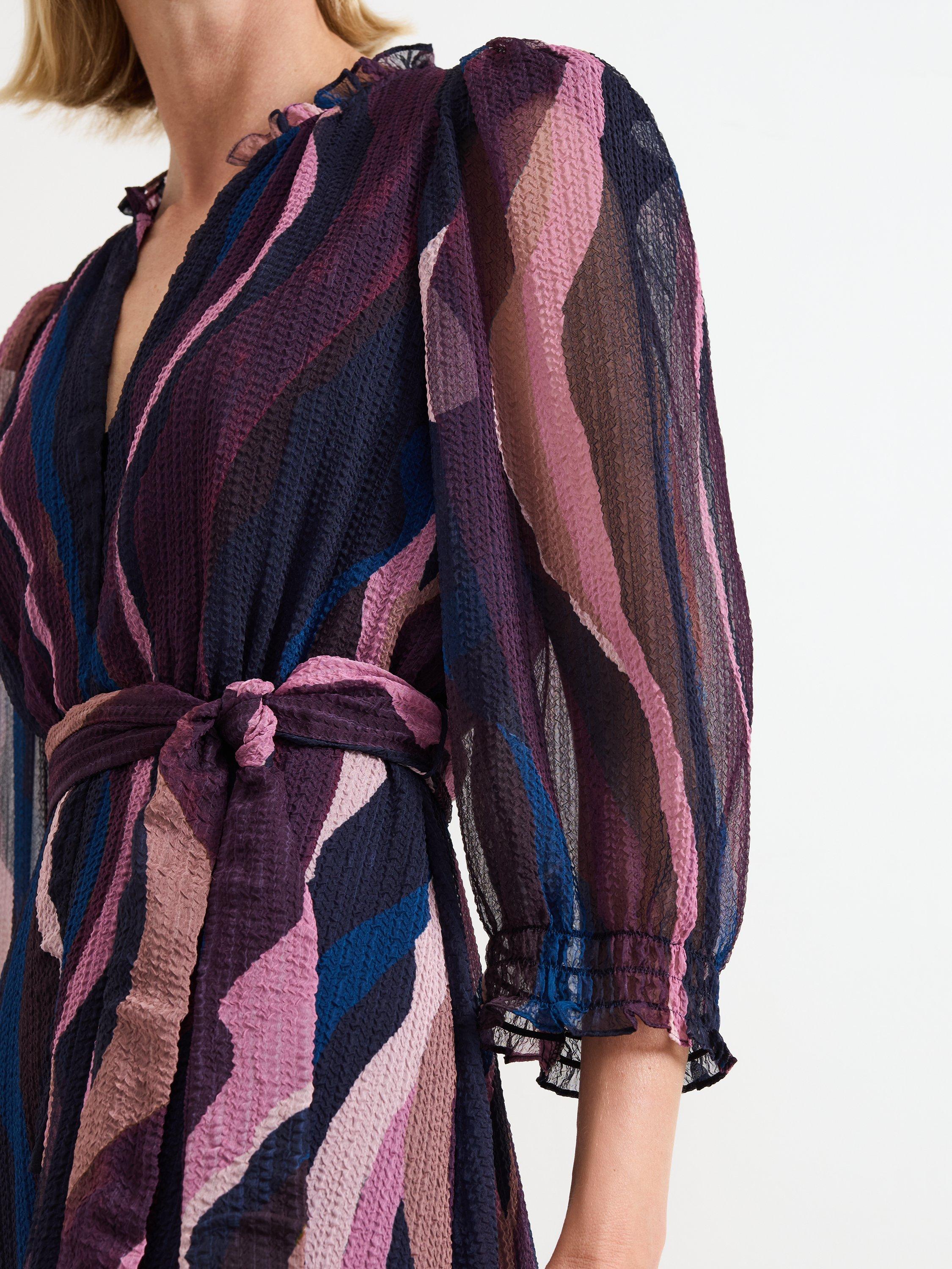 Product image 7 of 8, which shows Phase Eight Petite Carra Abstract Midi Dress, Multi, 18