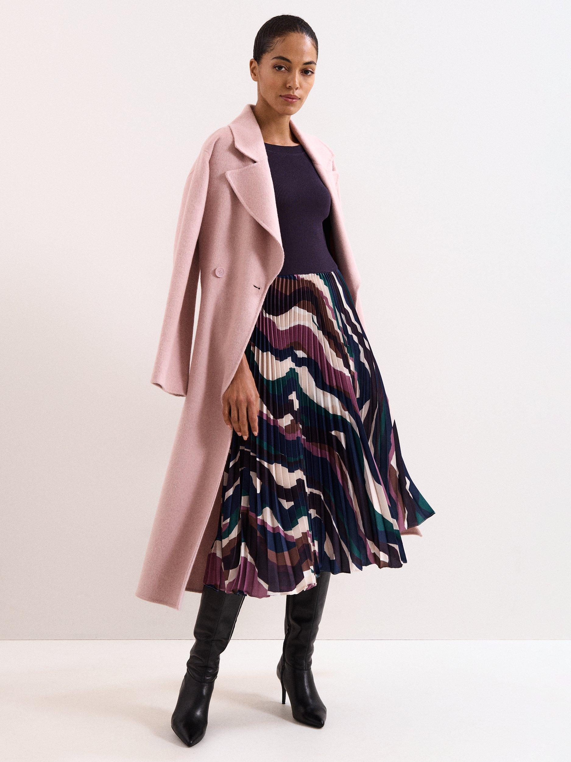 Product image 8 of 8, which shows Phase Eight Petite Riley Pleated Dress, Multi, 6