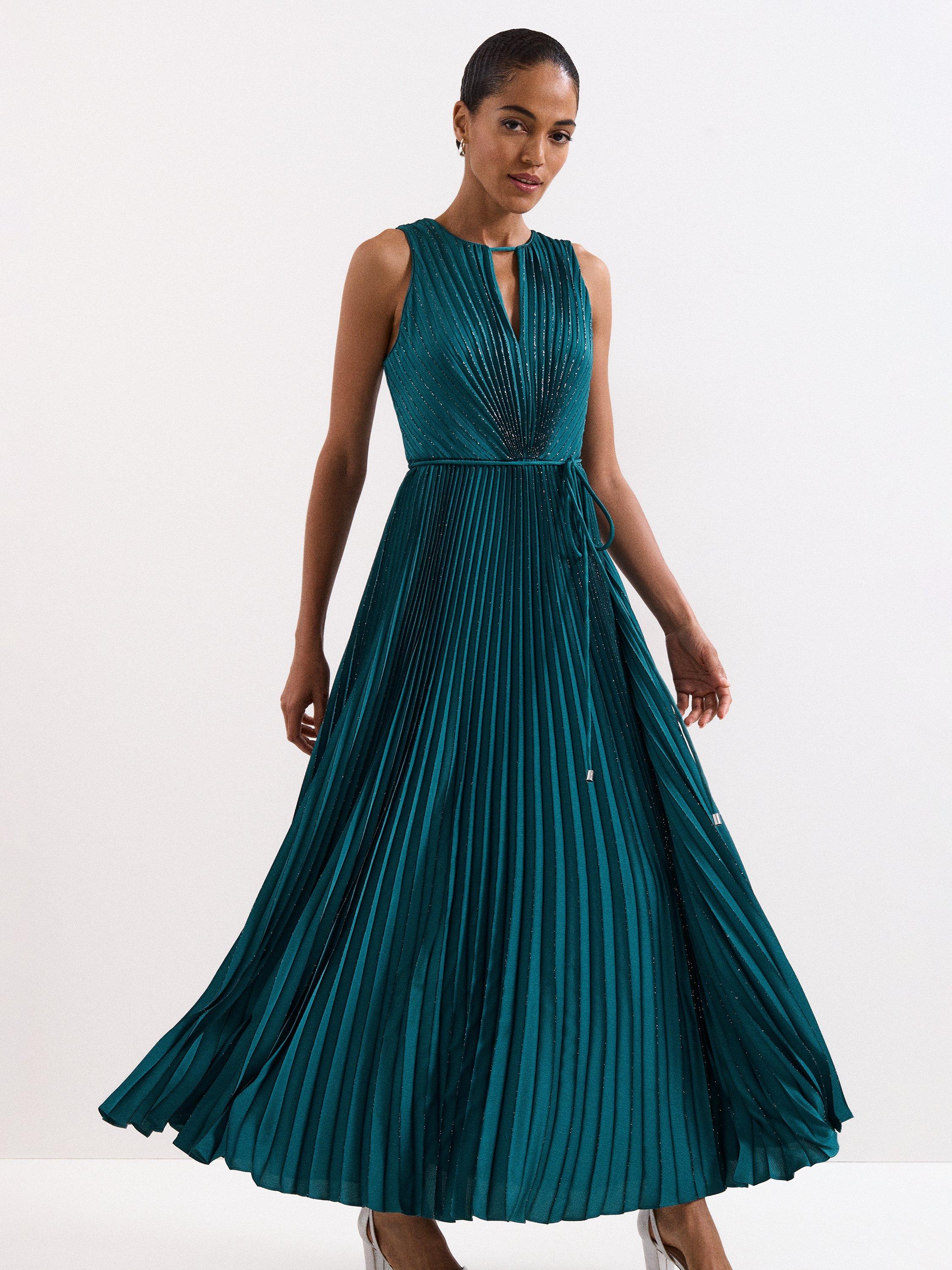 Product image 3 of 10, which shows Phase Eight Petite Simara Maxi Dress, Green, 6