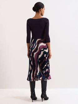 Phase Eight Riley Pleated Dress, Multi - view 2, Multi