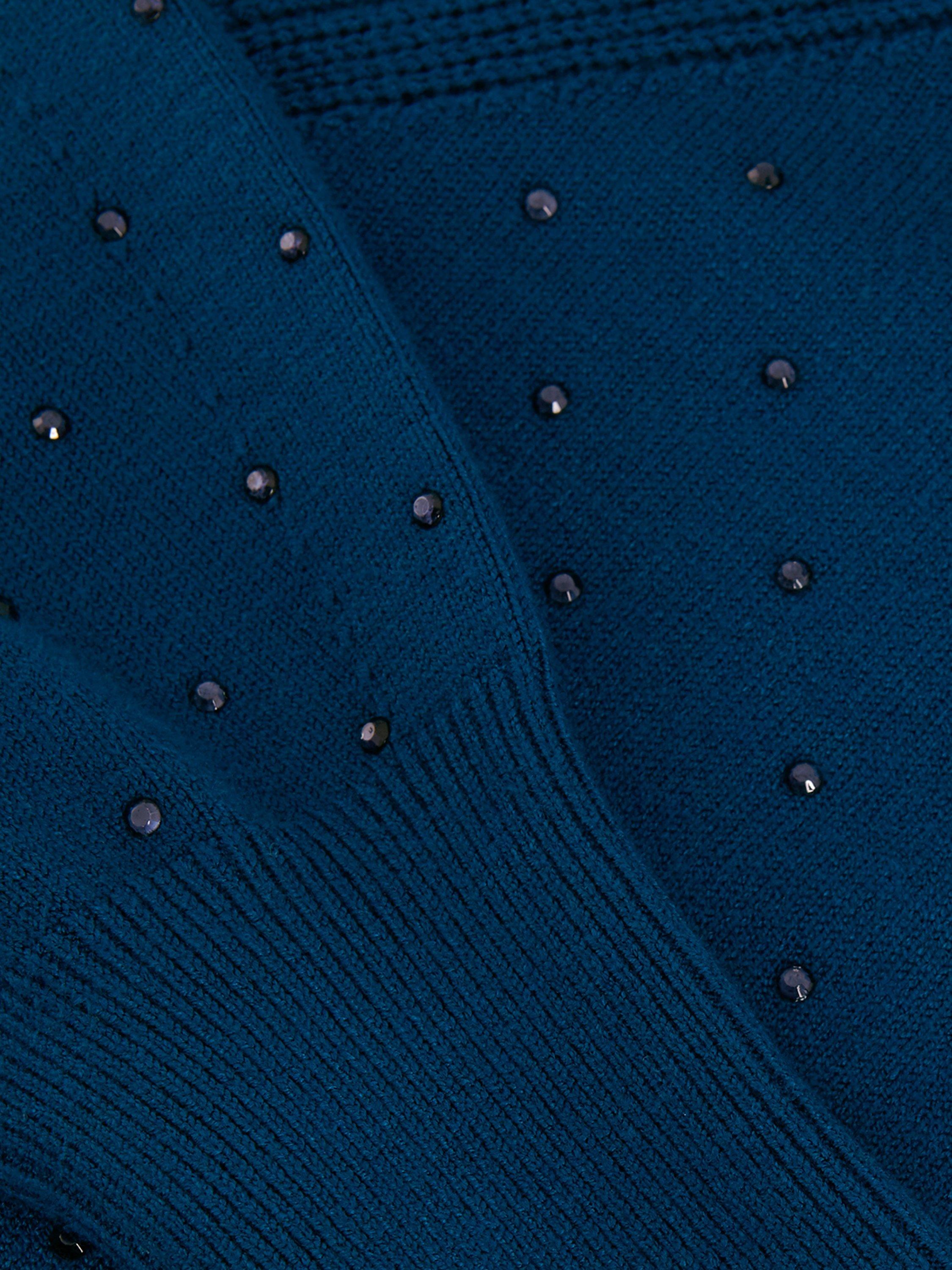 Product image 5 of 6, which shows Phase Eight Tala Stud Jumper Mini Dress, Teal, 16