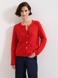 Phase Eight Jade Crew Neck Cardigan, Red, Red