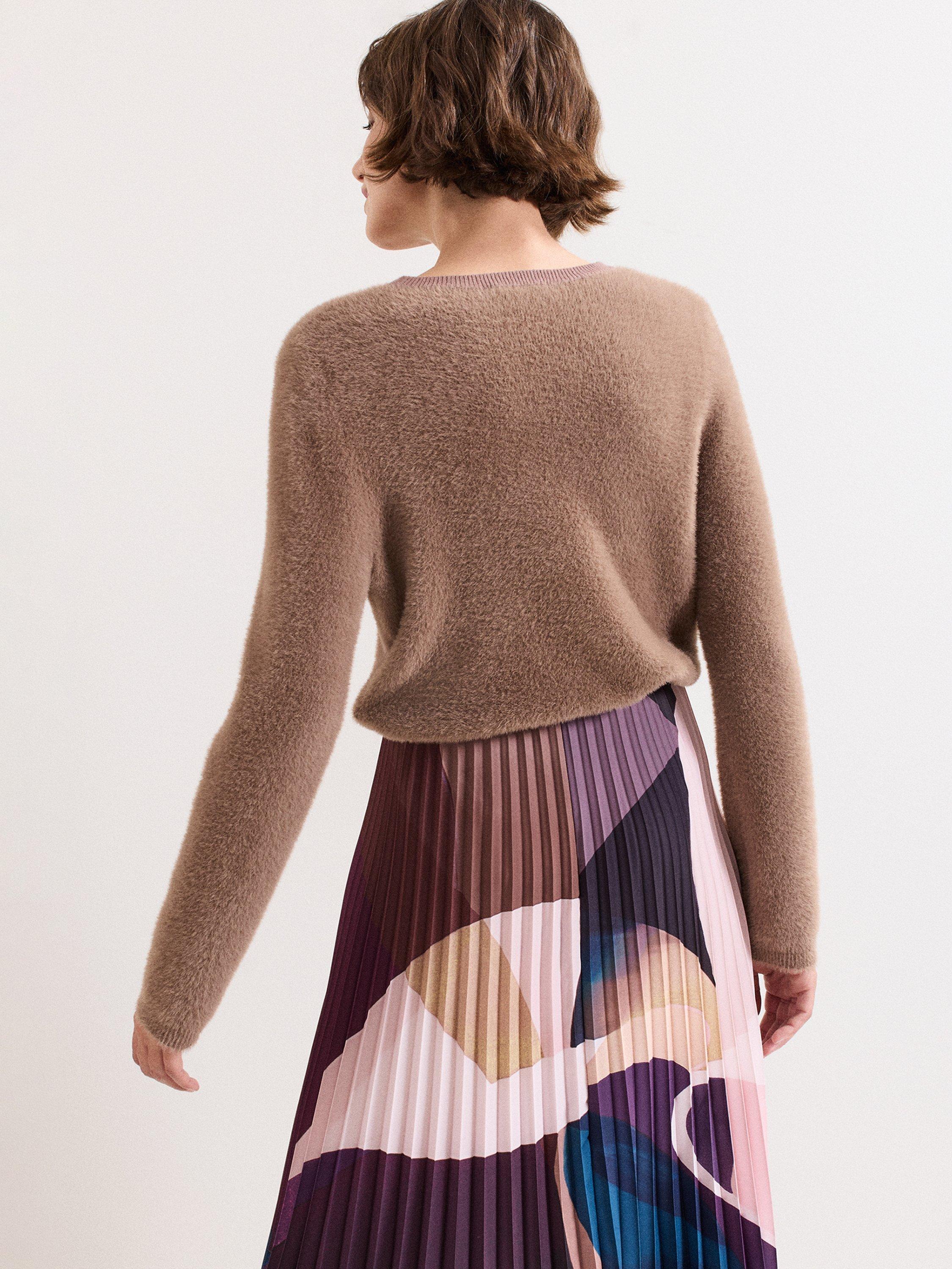 Product image 2 of 8, which shows Phase Eight Mindy V-Neck Cardigan, Brown, S