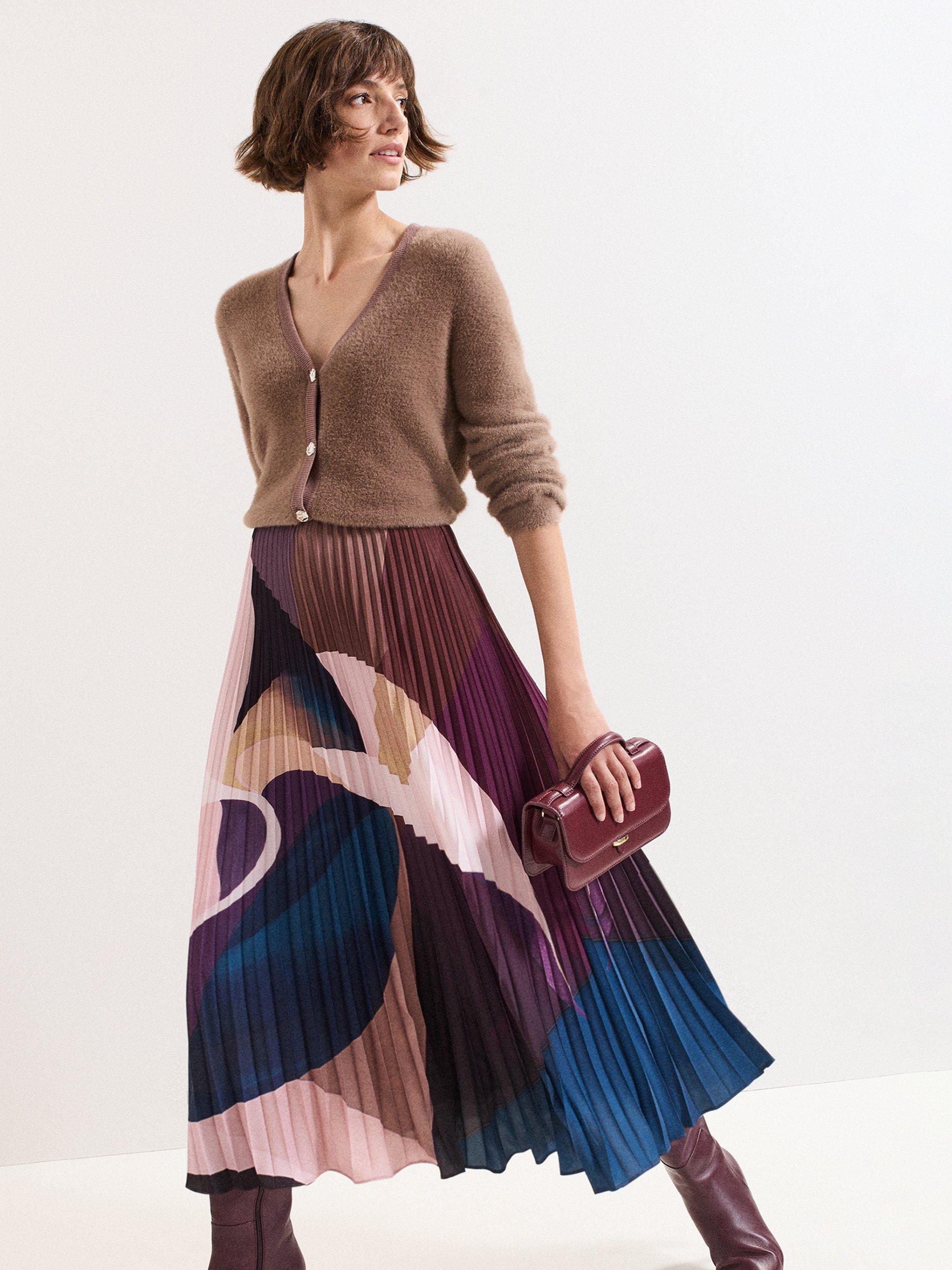 Product image 5 of 8, which shows Phase Eight Mindy V-Neck Cardigan, Brown, S