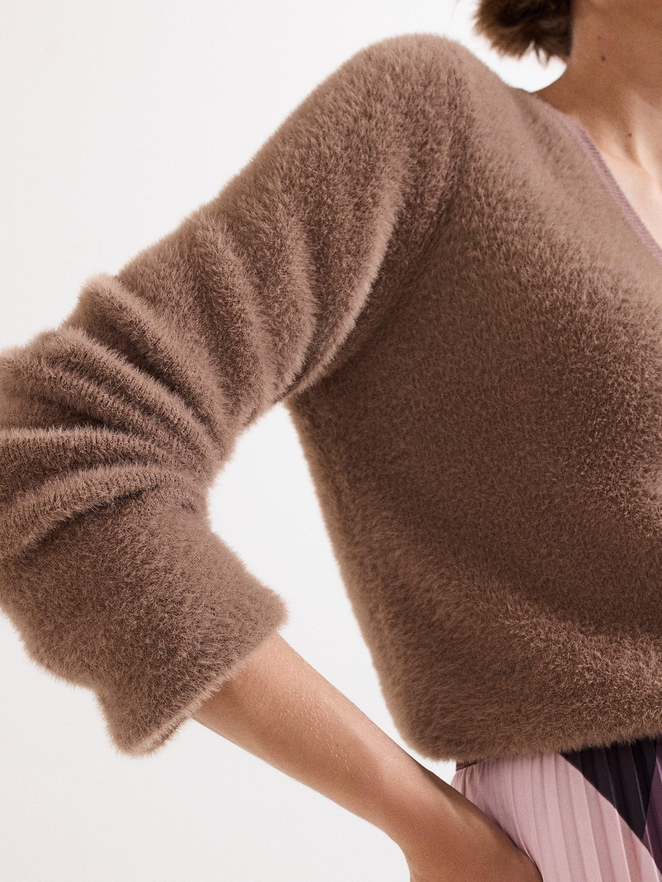 Product image 7 of 8, which shows Phase Eight Mindy V-Neck Cardigan, Brown, S