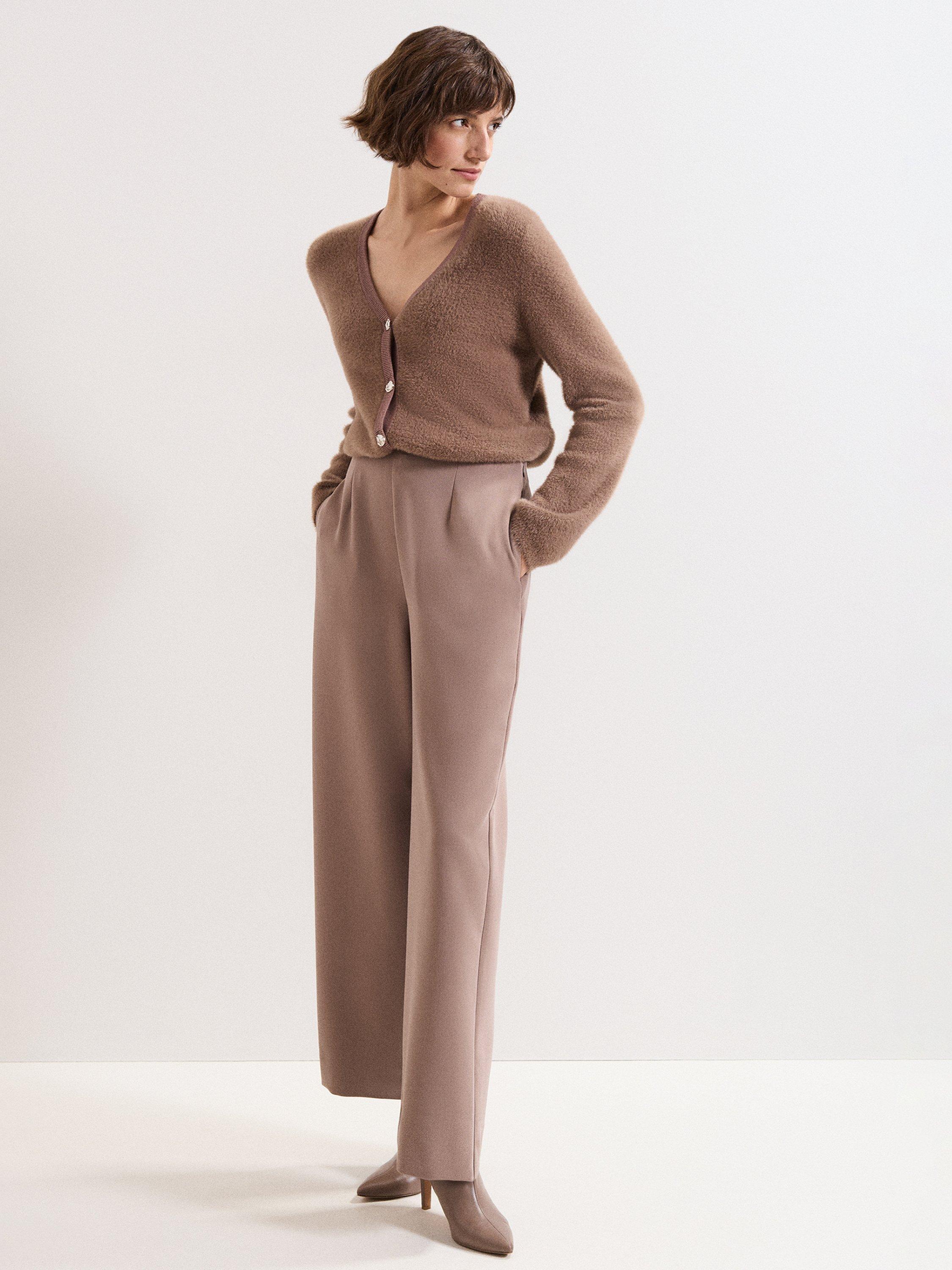 Product image 8 of 8, which shows Phase Eight Mindy V-Neck Cardigan, Brown, S