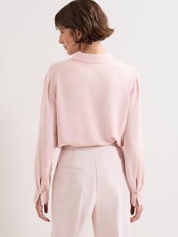 Phase Eight Ashton Button Neck Top, Pale Pink - view 2, Pale Pink