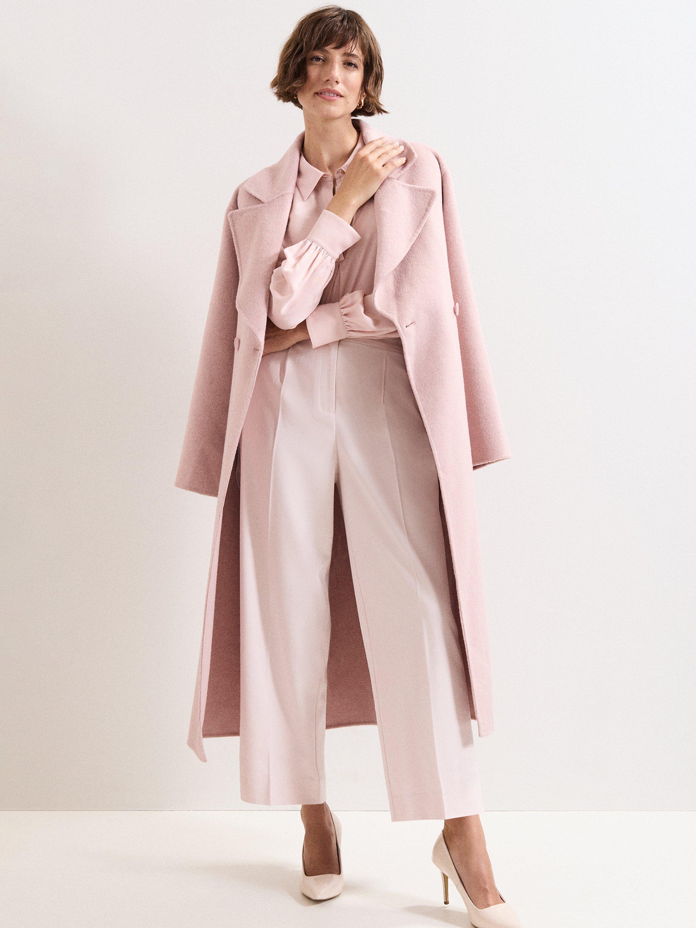 Product image 8 of 8, which shows Phase Eight Ashton Button Neck Top, Pale Pink, 12