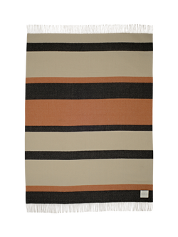 Radley Colour Block Stripe Pattern Blanket, Snow