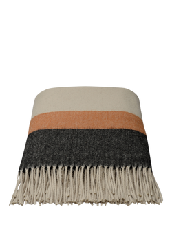 Radley Colour Block Stripe Pattern Blanket - view 2, Snow
