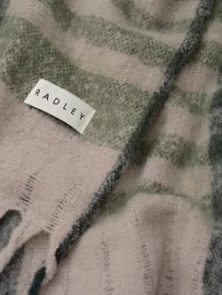 Radley Fluffy Check Print Poncho - view 2, Porcini