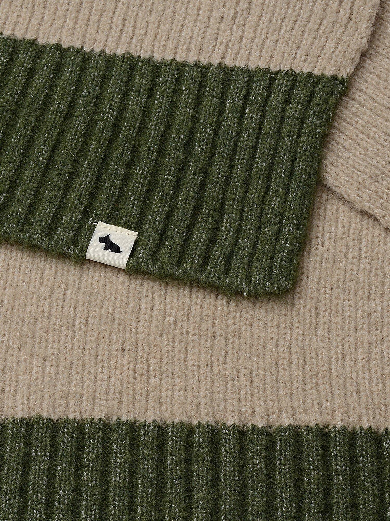 Product image 3 of 3, which shows Radley Knitters Lane Contrast Hem Knit Scarf, Oatmeal Marl, One Size