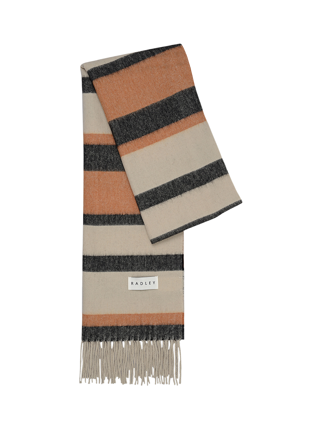 Product image 1 of 2, which shows Radley Striped Wool Rectangle Scarf, Snow, One Size