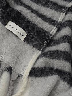 Radley Fluffy Check Print Poncho - view 2, Ash