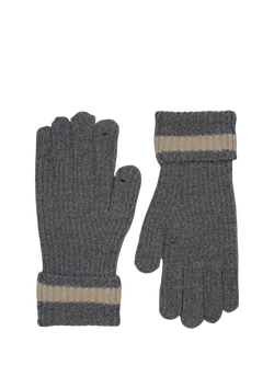 Radley Knitters Lane Contrast Hem Knitted Gloves, Dark Grey