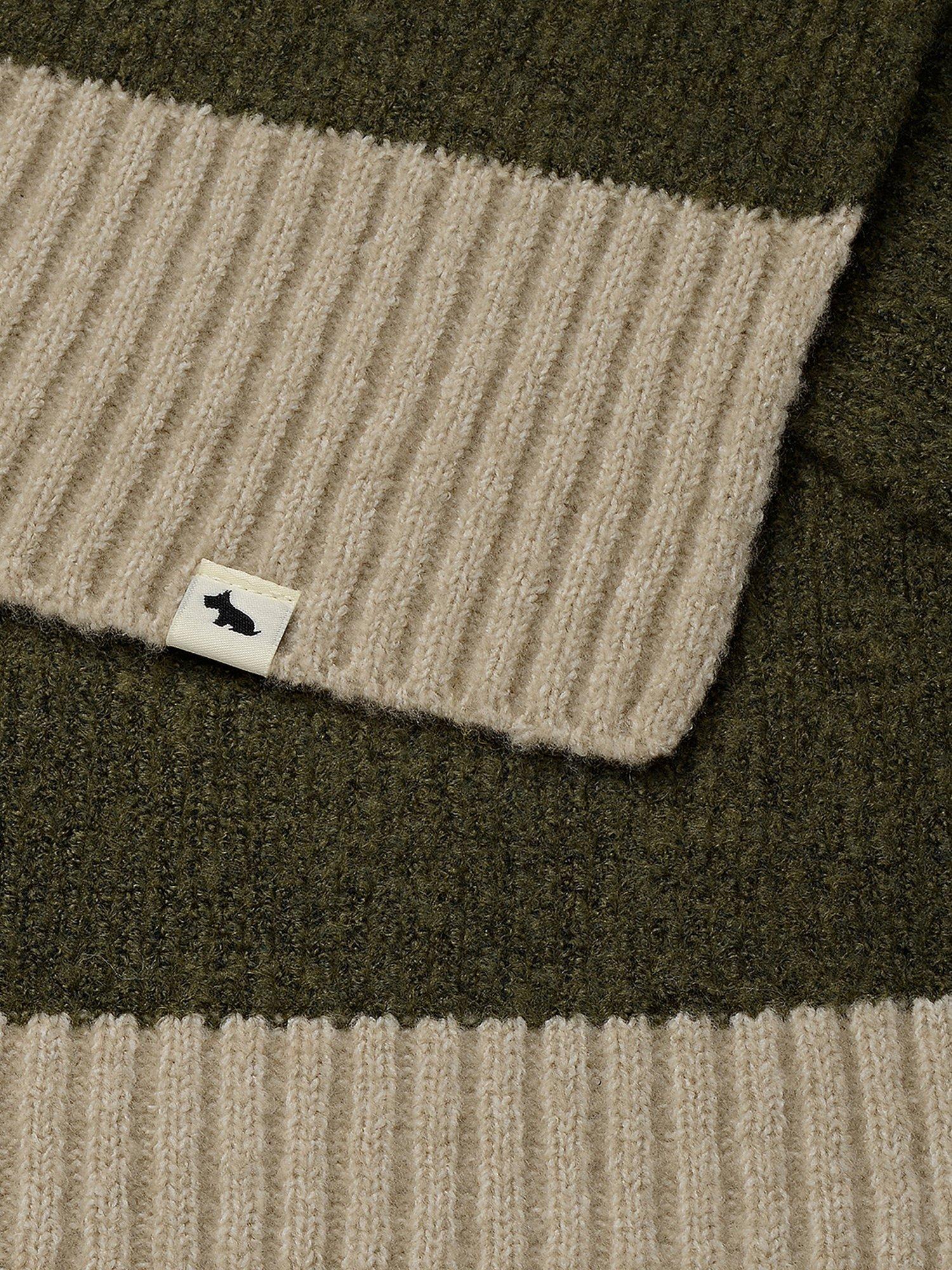 Product image 3 of 3, which shows Radley Knitters Lane Contrast Hem Knit Scarf, Pine Needle, One Size