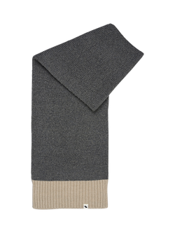 Radley Knitters Lane Contrast Hem Knit Scarf, Dark Grey