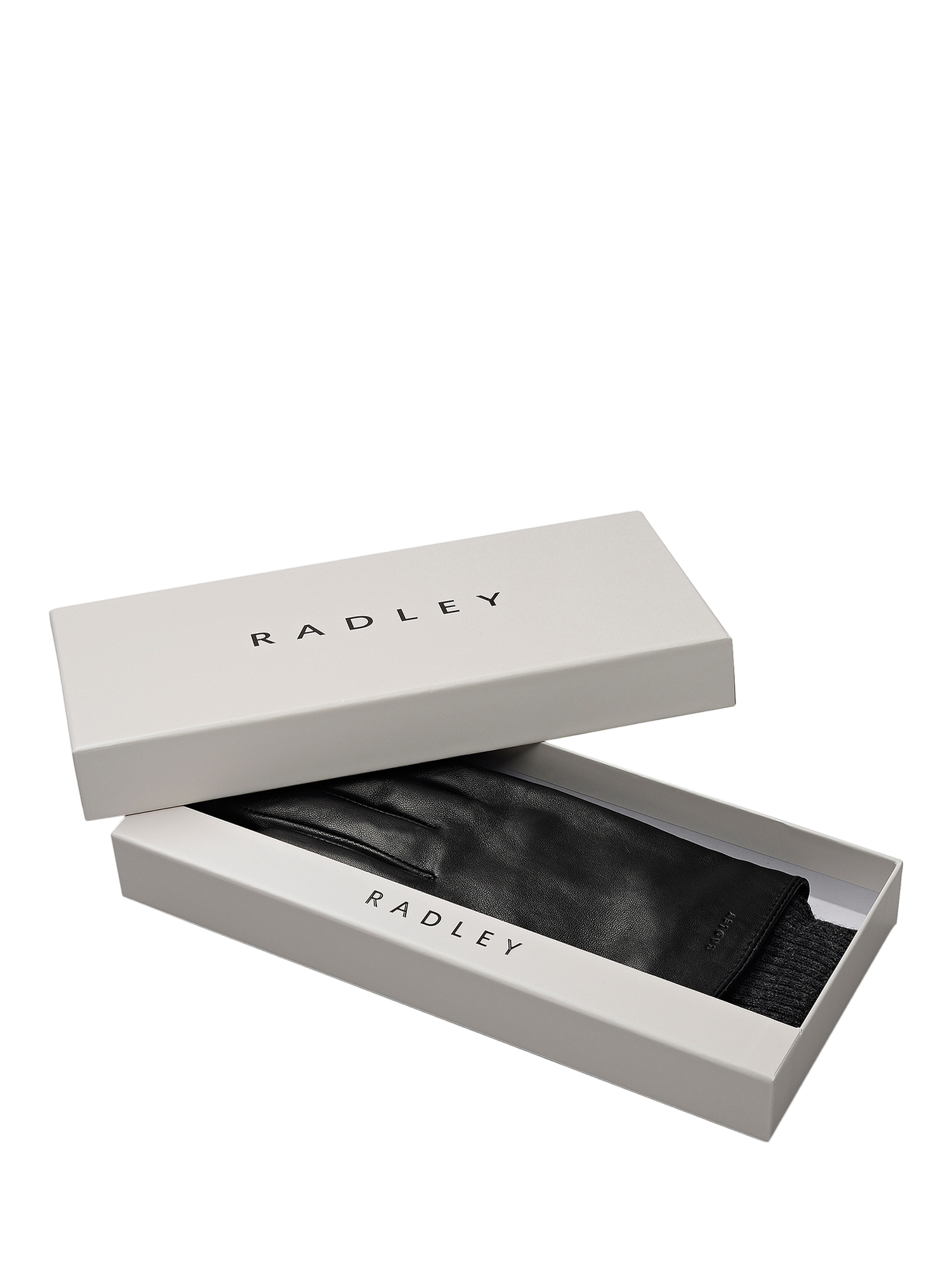 Product image 2 of 3, which shows Radley Finlay Street Leather Gloves, Black, L