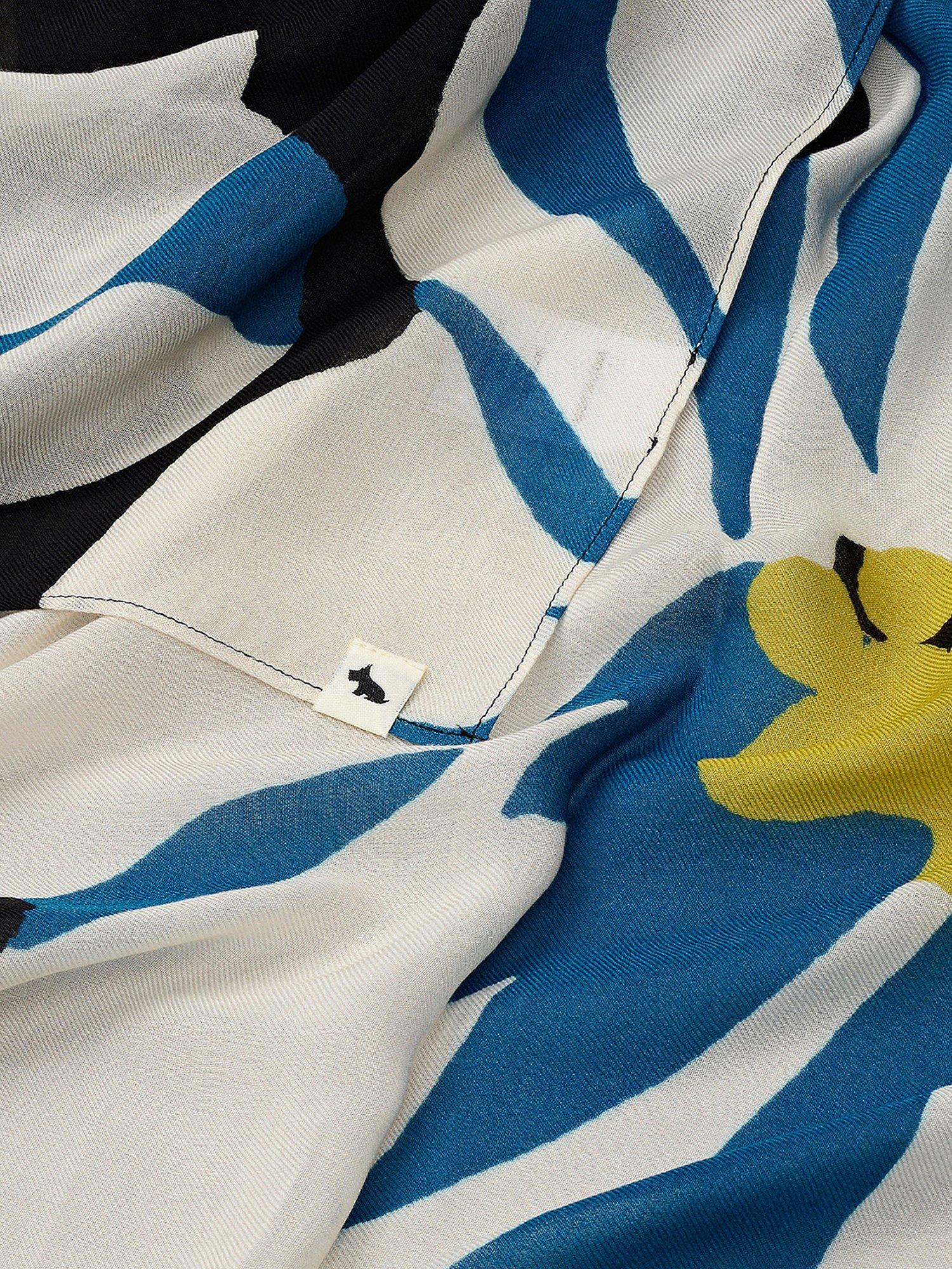 Product image 2 of 2, which shows Radley Floral Print Scarf, Charcoal, One Size