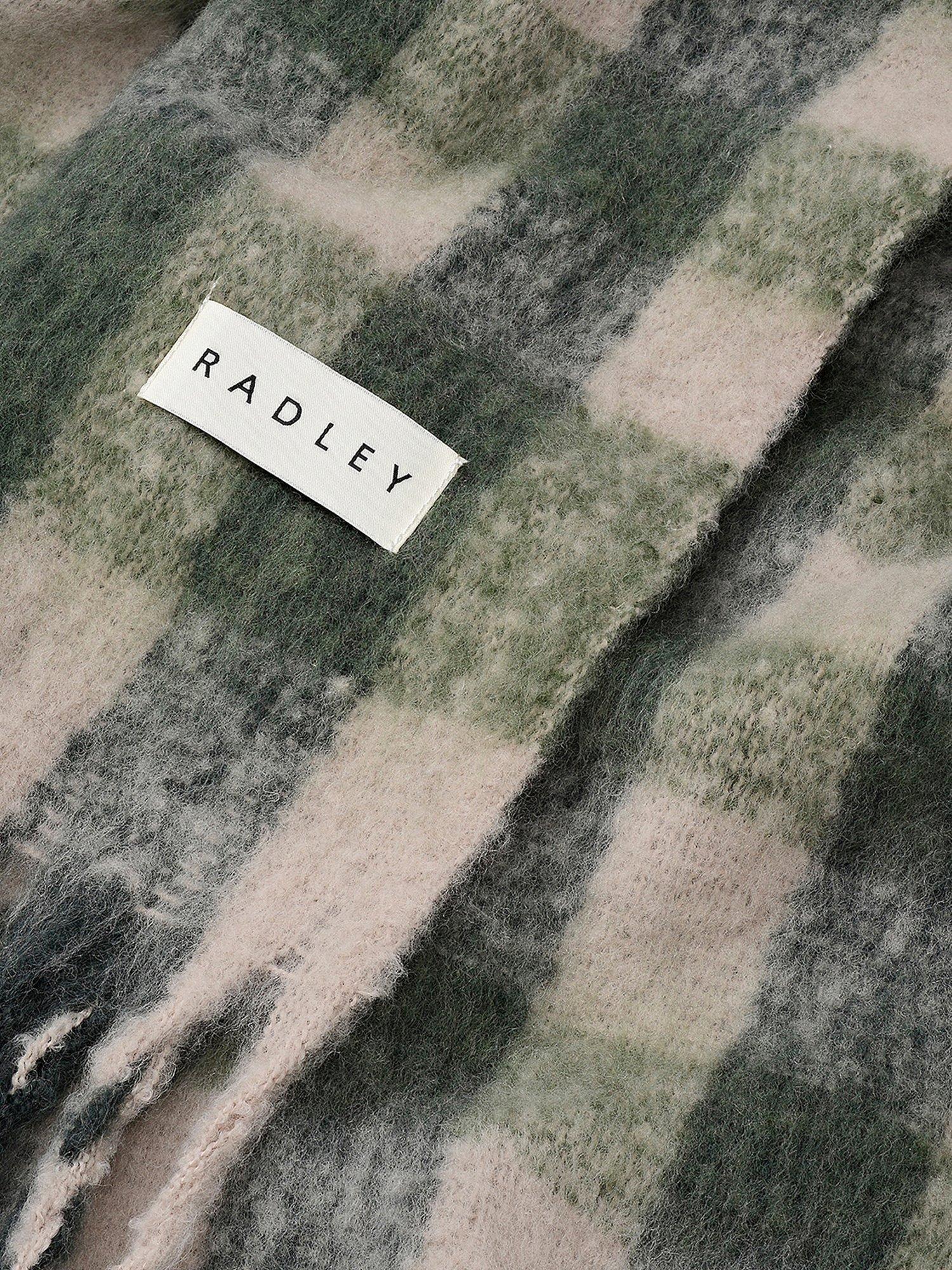 Product image 2 of 2, which shows Radley Fluffy Check Print Scarf, Porcini, One Size