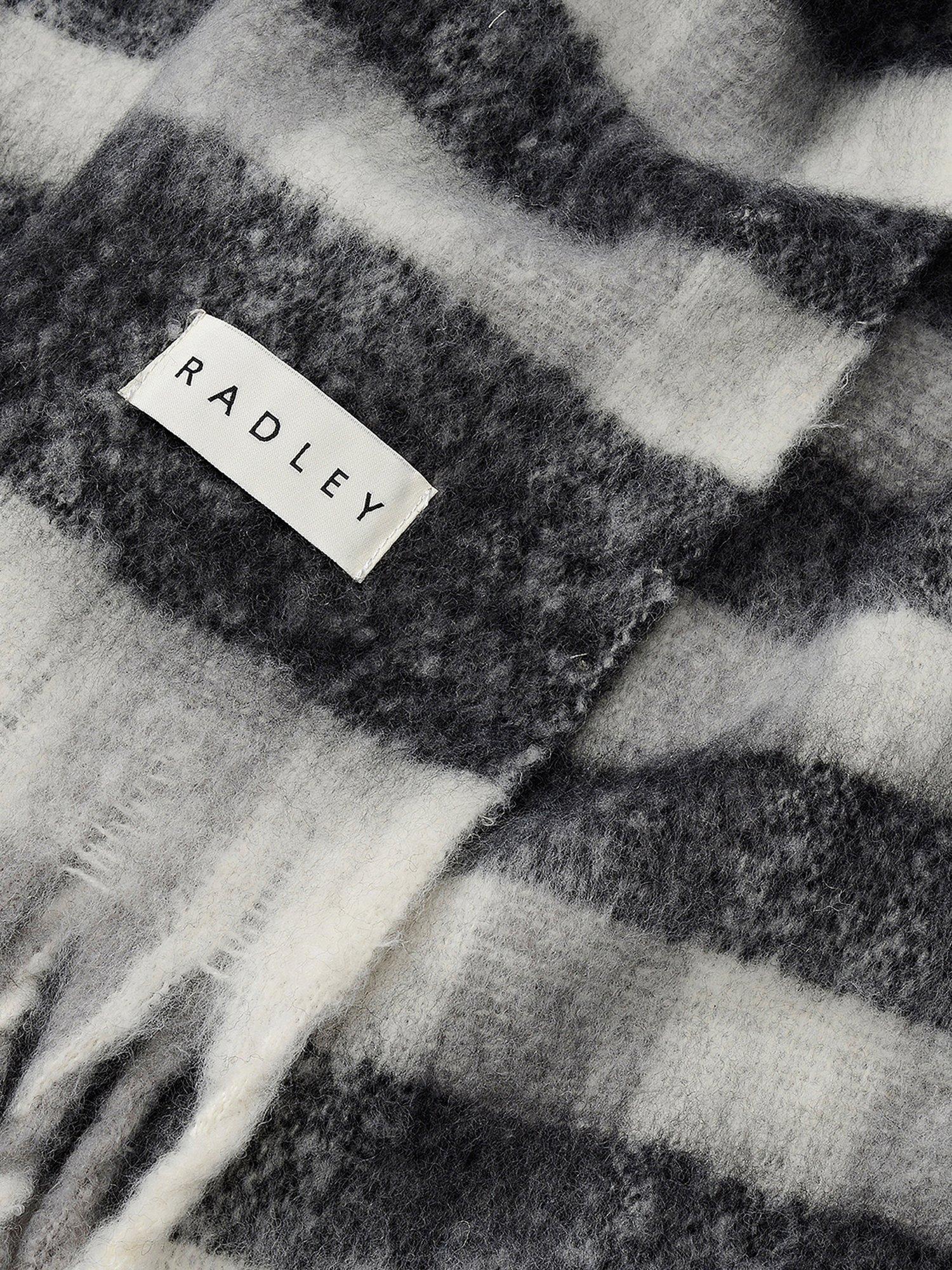 Product image 2 of 2, which shows Radley Fluffy Check Print Scarf, Ash, One Size
