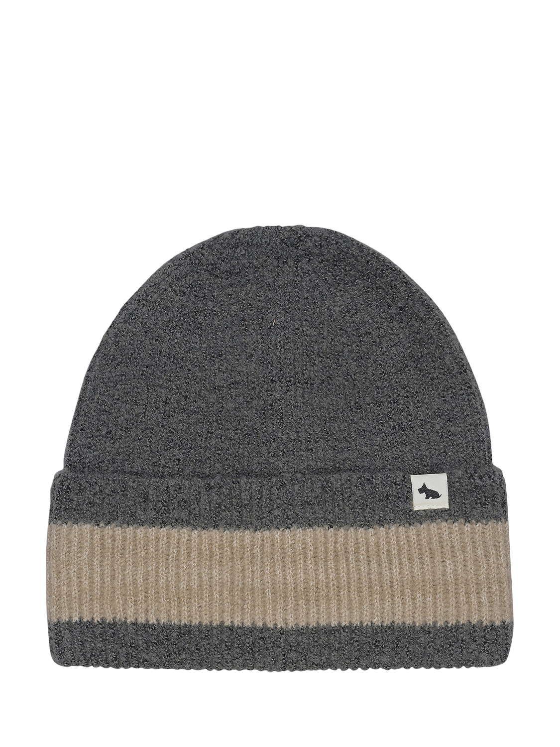 Product image 1 of 3, which shows Radley Knitters Lane Contrast Hem Knit Hat, Dark Grey, One Size
