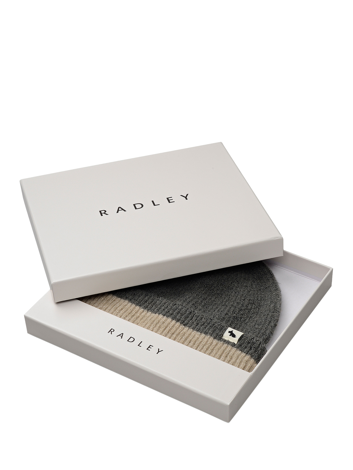 Product image 2 of 3, which shows Radley Knitters Lane Contrast Hem Knit Hat, Dark Grey, One Size