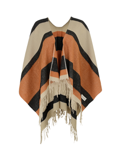 Radley Reversible Striped Poncho, Snow
