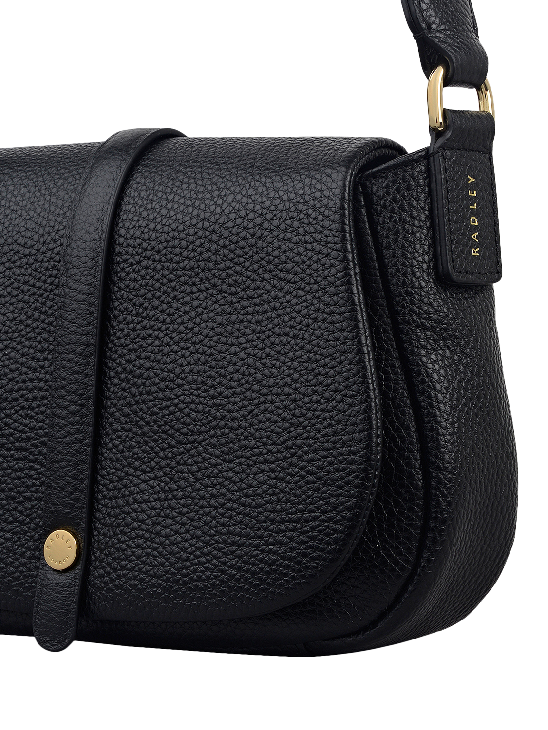 Product image 4 of 5, which shows Radley Lulworth Road Leather Saddle Bag,Black