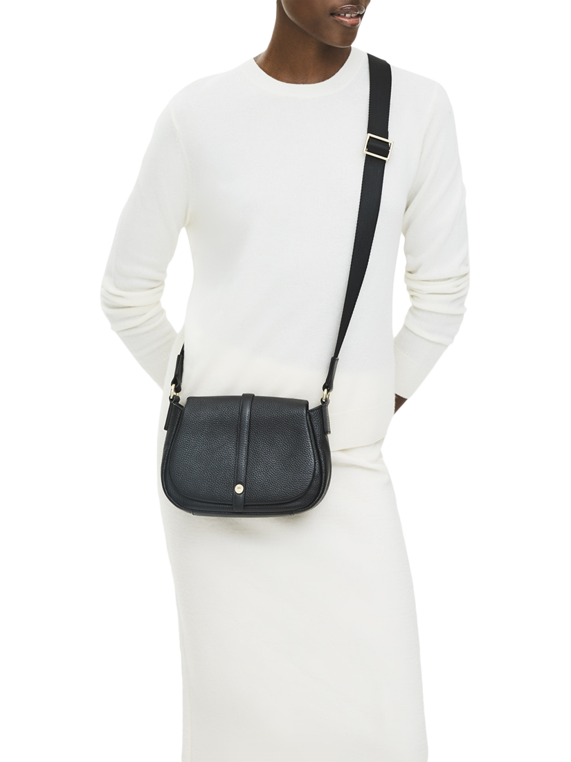 Product image 5 of 5, which shows Radley Lulworth Road Leather Saddle Bag,Black