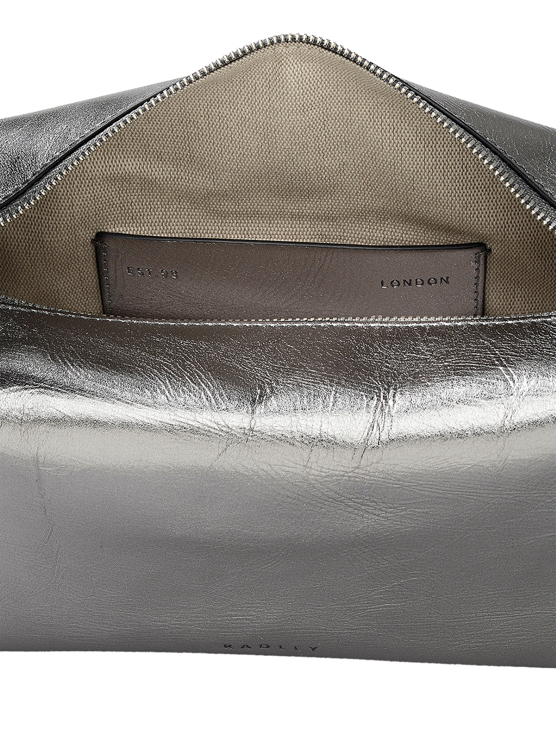 Product image 3 of 7, which shows Radley De Beauvoir Small Ziptop Grab Bag, Silver, One Size