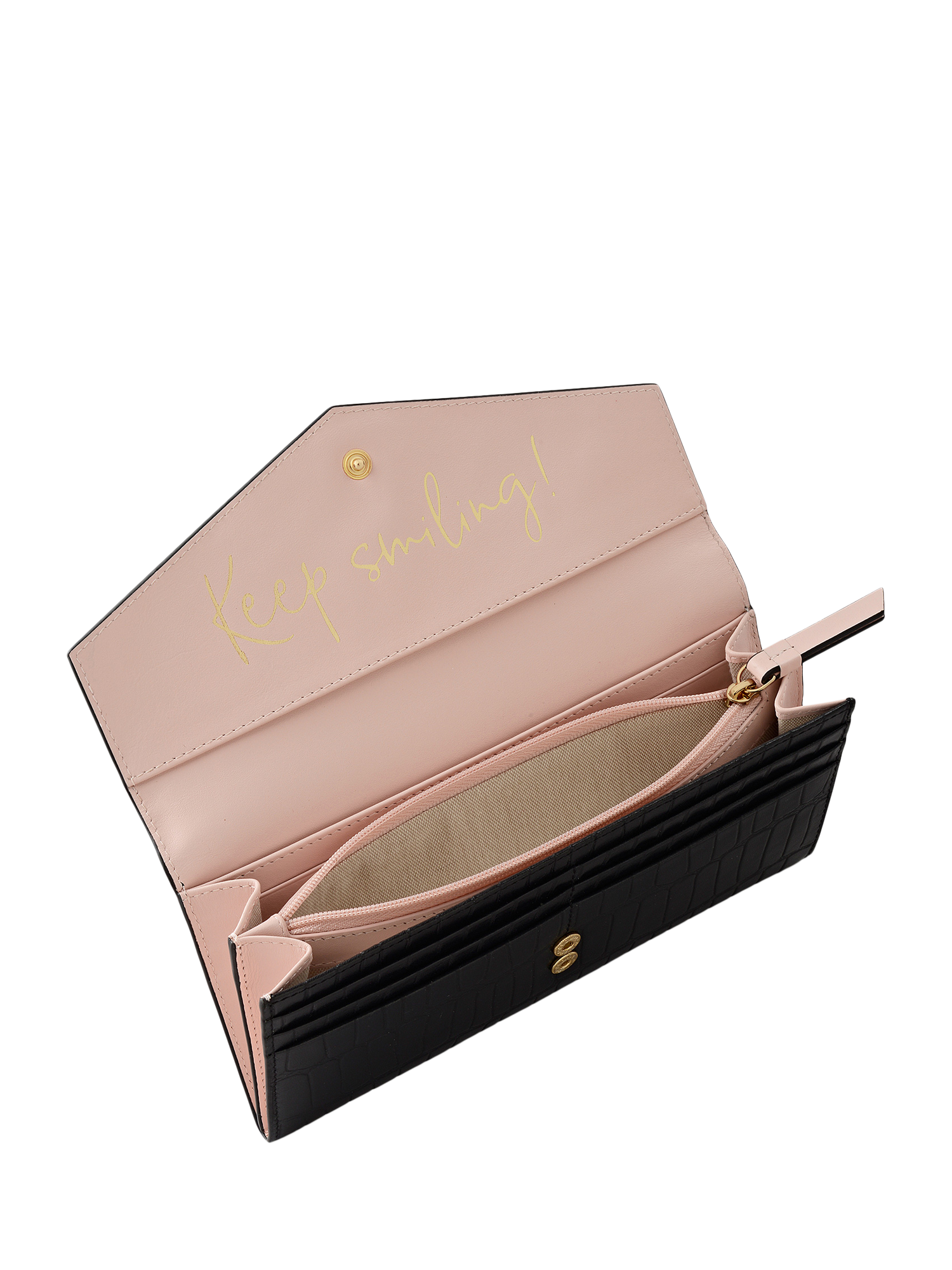 Product image 4 of 4, which shows Radley Eltham Mews Large Croc Leather Purse, Black