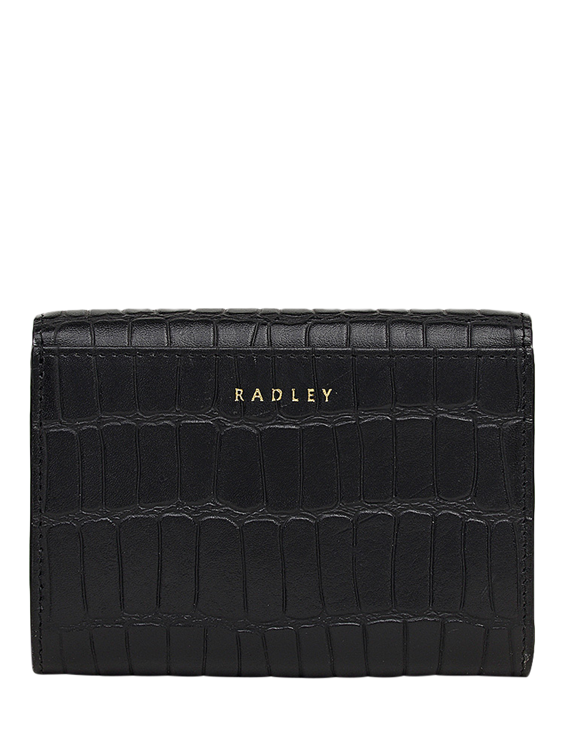 Product image 2 of 4, which shows Radley Eltham Mews Medium Croc Leather Purse, Black