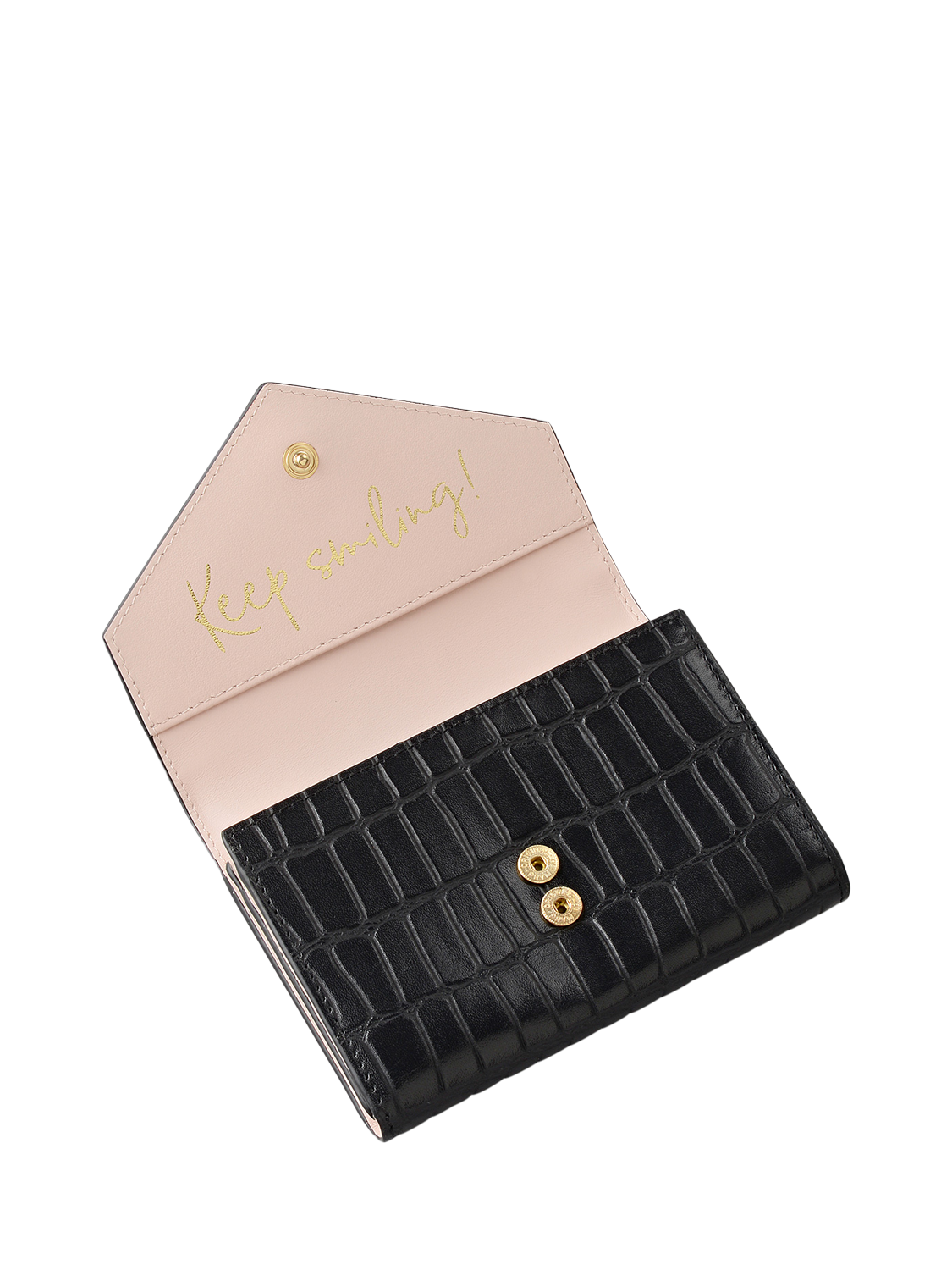 Product image 3 of 4, which shows Radley Eltham Mews Medium Croc Leather Purse, Black