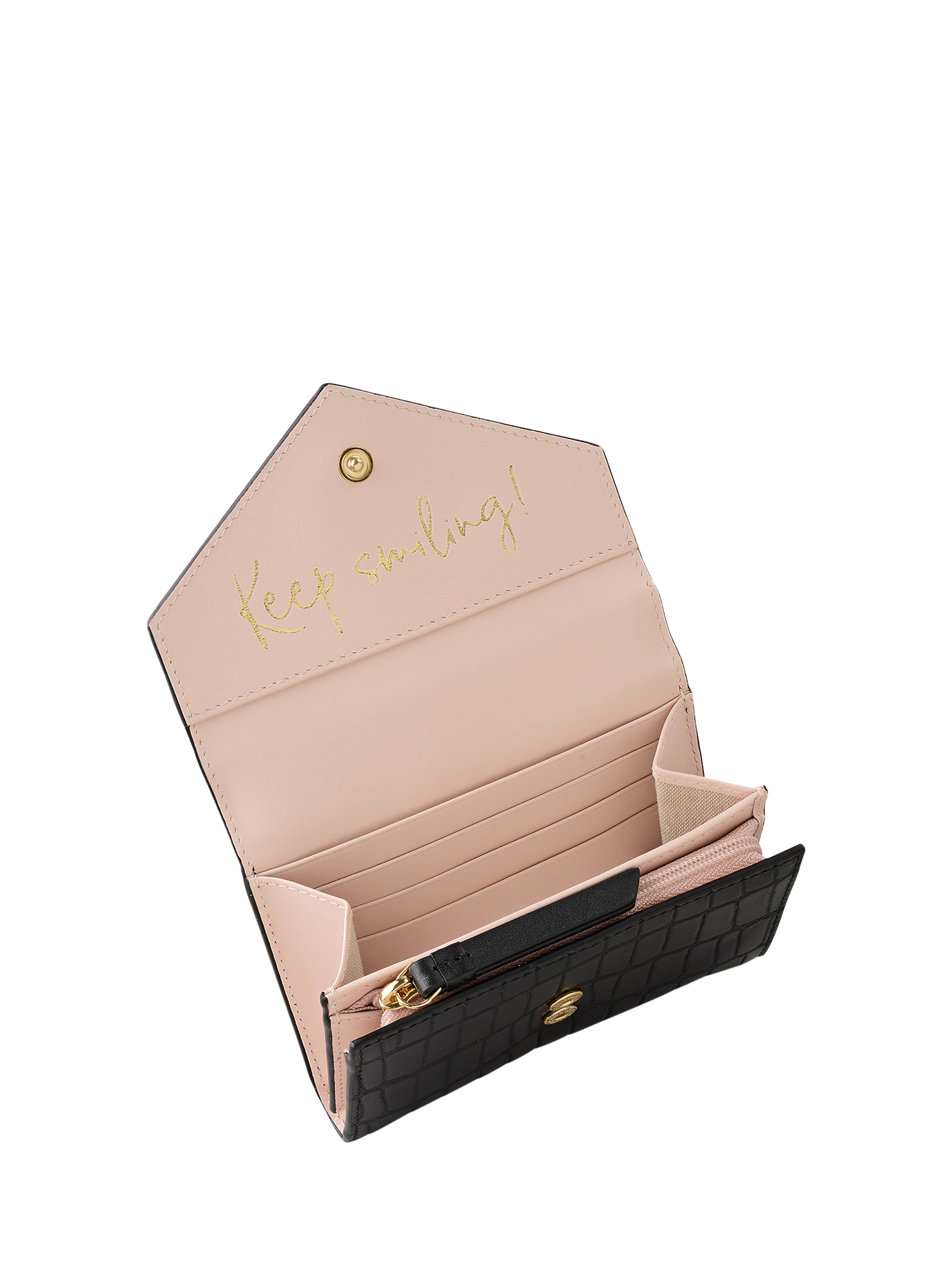 Product image 4 of 4, which shows Radley Eltham Mews Medium Croc Leather Purse, Black