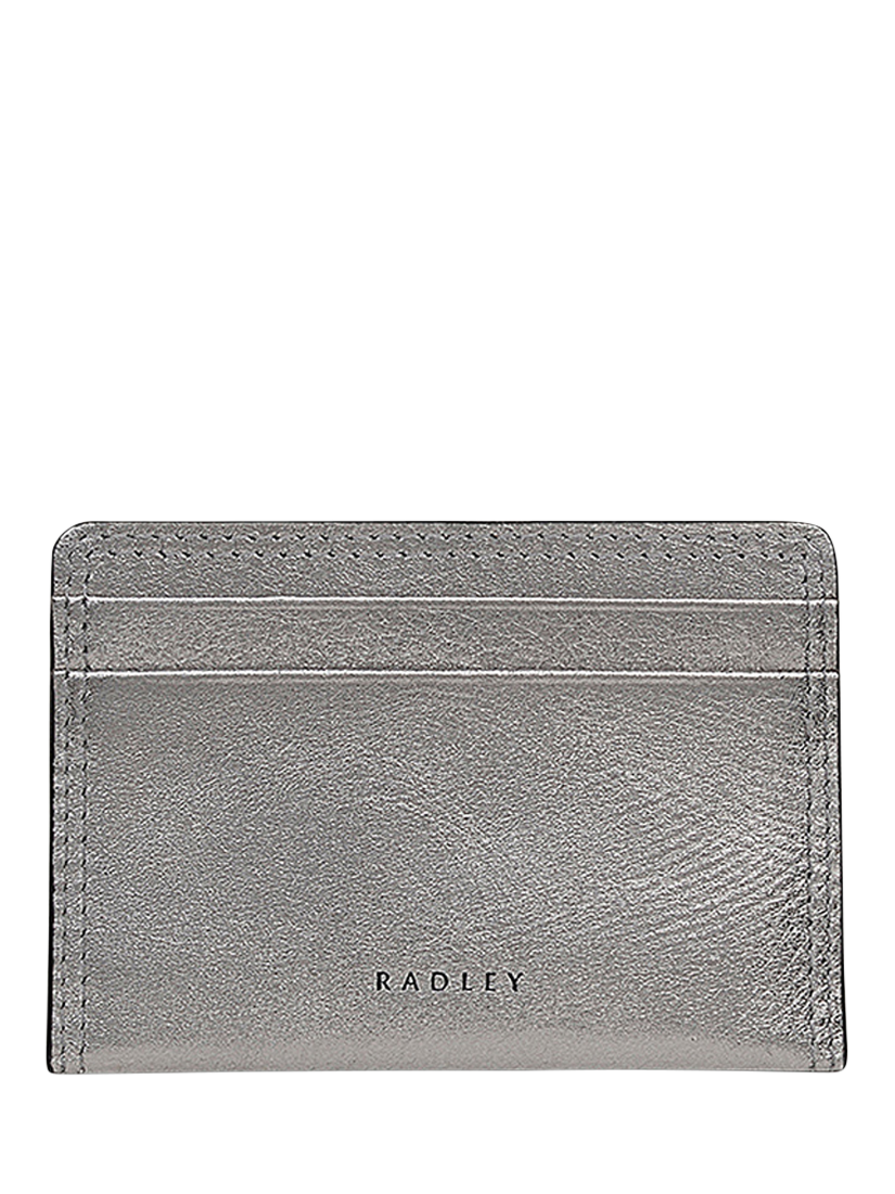 Product image 1 of 3, which shows Radley Coin Street Metallic Small Card Holder , Silver, Silver