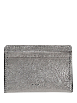Radley Coin Street Metallic Small Card Holder, Silver
