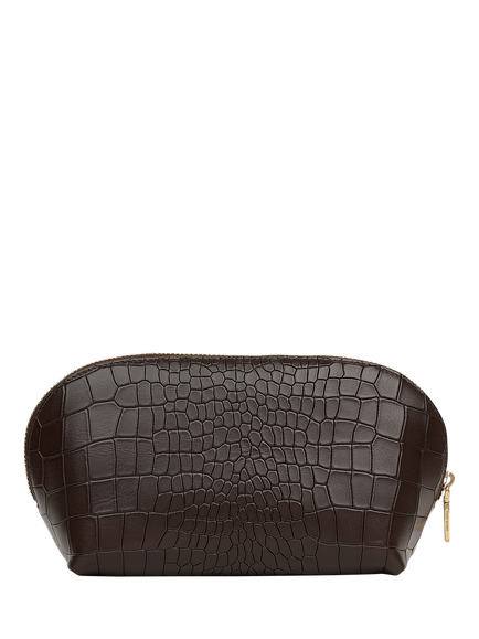 Radley Commute Street Faux Croc Medium Cosmetic Pouch - view 2, Dark Oak