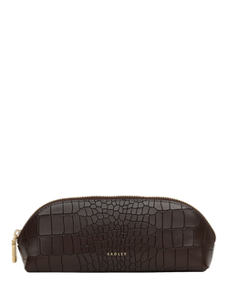 Radley Commute Street Faux Crocs Mall Ziptop Pencil Case, Dark Oak