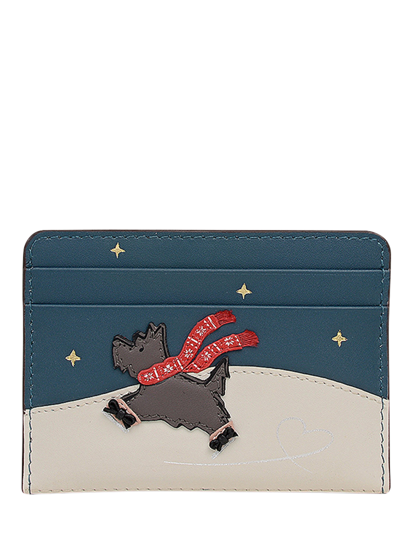 Product image 1 of 3, which shows Radley An Ice Day Small Christmas Card Holder , Teal, One Size