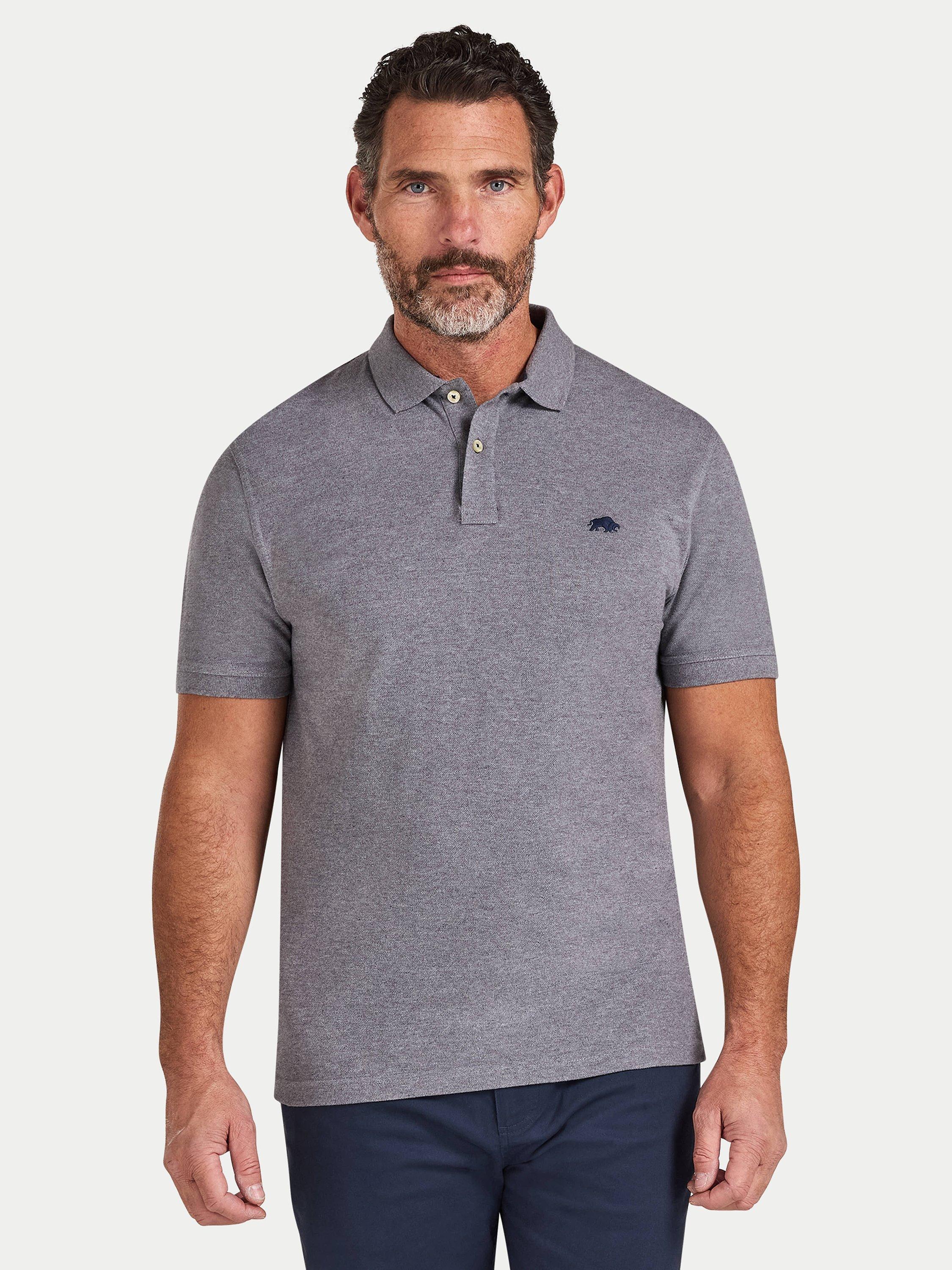 Product image 1 of 7, which shows Raging Bull Classic Polo Shirt, Grey Marl, S