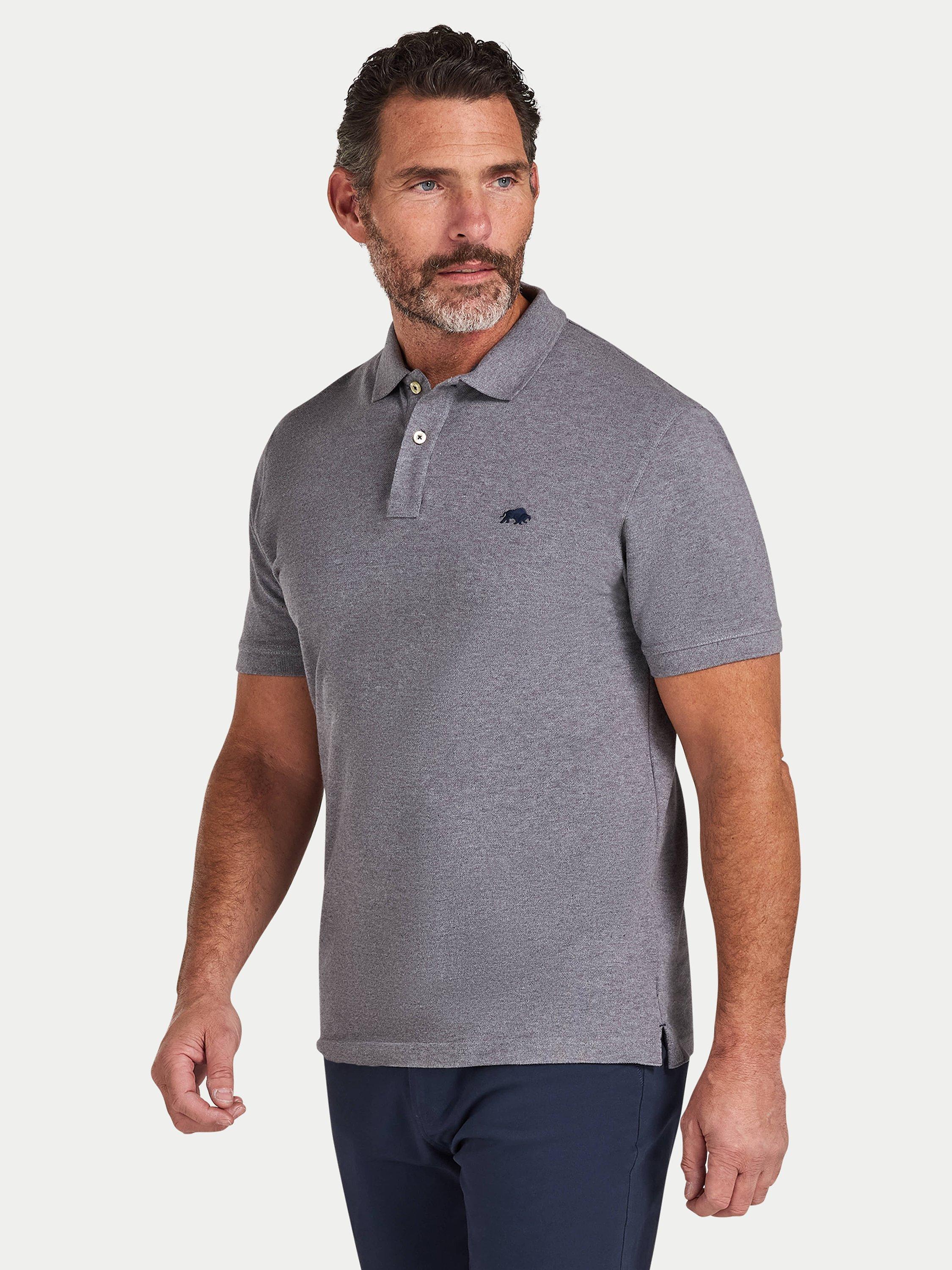 Product image 4 of 7, which shows Raging Bull Classic Polo Shirt, Grey Marl, S