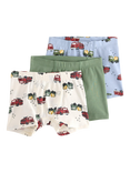 Lindex Kids' Cotton Boxer Shorts, Pack of 3, White/Multi