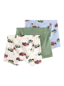 Lindex Kids' Cotton Boxer Shorts, Pack of 3, White/Multi - view 2, White/Multi