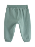 Lindex Kids' Cotton Dino Drawstring Jogging Bottoms, Dusty Aqua