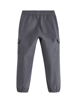 Lindex Kids' Cotton Elasticated Cargo Pockets, Dark Grey - view 2, Dark Grey
