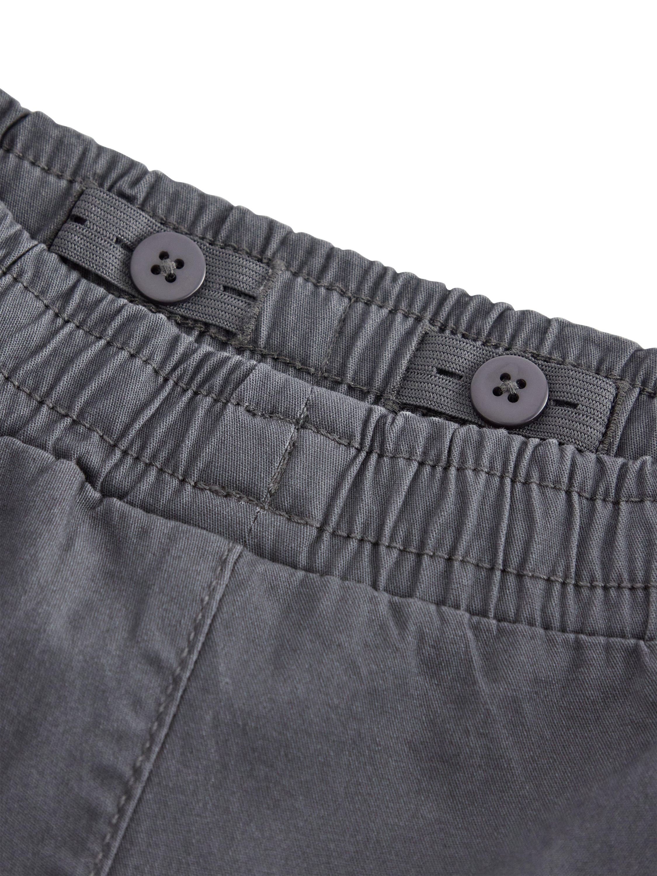 Product image 3 of 3, which shows Lindex Kids' Cotton Elasticated Cargo Pockets, Dark Grey, 6-7 years